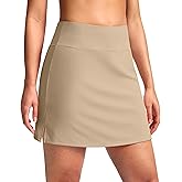 SANTINY 16" Skorts for Women with 2 Pockets High Waisted A Line Pickleball Golf Skort Casual Athletic Tennis Skirt