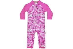 weVSwe Baby Girl Toddler Rash Guard Swimsuit Sun Protection Beachwear Zipper Bathing Suit 0-3 Years
