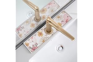 YOSEPATI Stone Faucet Mat for Kitchen Sink, Diatomite Stone Sink Tray, 15.8" Super Absorbent Mat for Bathroom Counter, Preven