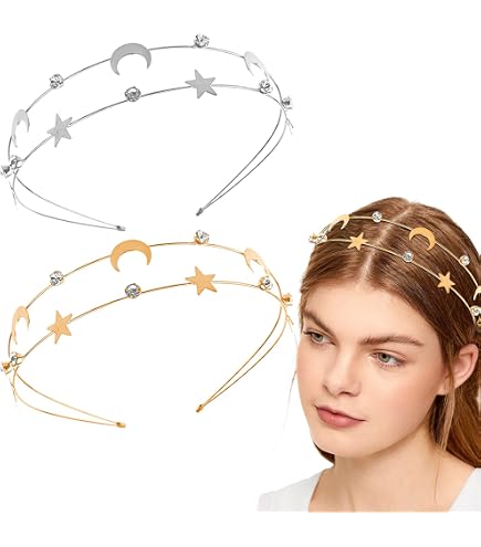 Gold Star Crystal Tiara Headband - Elegant Women’s Hair Accessory Amazon.com: Aimimier Bridal Crystal Star Tiara Crown  main image 2