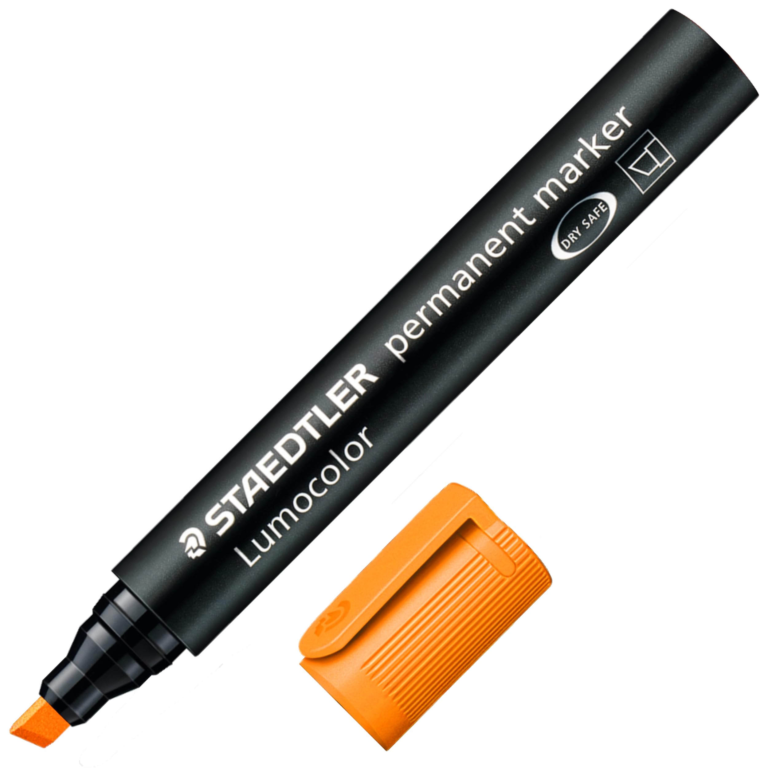 Staedtler Lumocolor Permanent Marker 350-4 Chisel Tip - Orange (Pack of 10)
