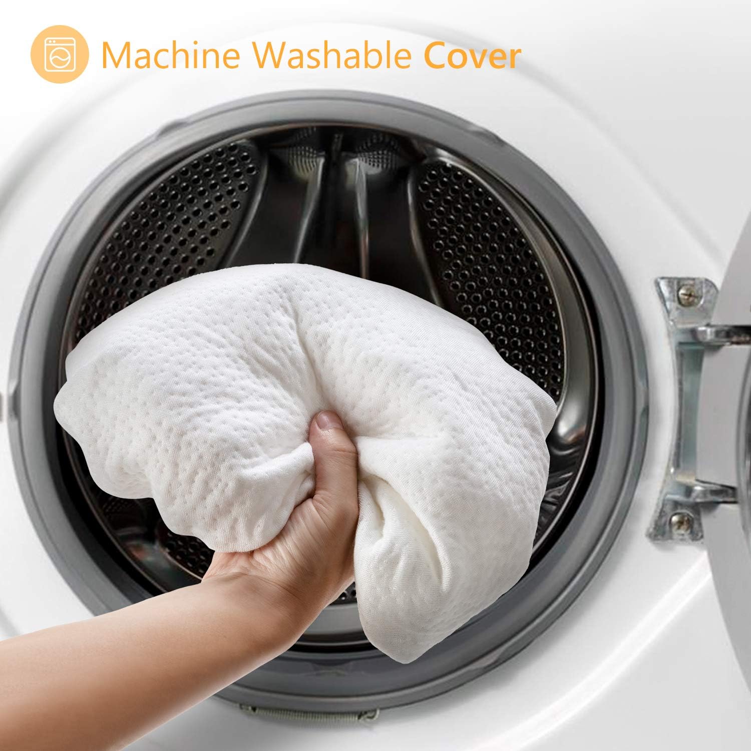 OasisSpace Half Moon Bolster Pillow-Knee Pillow for Side and Stomach Sleepers-Reduce Neck Spine Back Hip Ankle Stress-Memory Foam Semi Roll Round Lumbar Leg Wedge with Washable Cover (20.5inch): Home & Kitchen