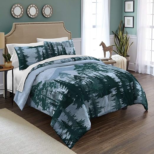 Amazon Com D I D 2 Piece Dark Blue Green Black Forest Tree
