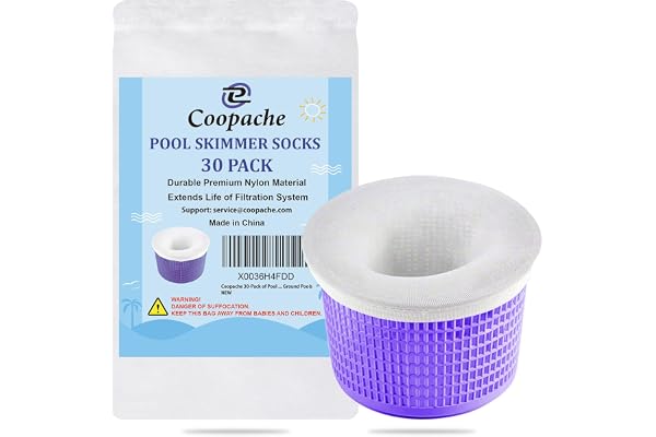 30-Pack Pool Skimmer Socks - Filters Baskets Skimmers Cleans Debris Leaves | for In-Ground and Above Ground Pools