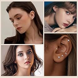 3 Pairs 6 Pcs Black 18G Threadless Nose Piercings