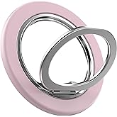JIKAMO Magnetic Phone Grip Holder for Magsafe Phone Grip iPhones with Magnetic Phone Ring Kickstand,360 Adjustable Phone Holder for Hand and Phone Ring Holder Grip for Videos, Travel, Workout,Pink