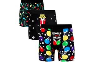 Expertoftio Mens Christmas Underwear Boxer Briefs, Funny Holiday Print Comfy Novelty, No Fly