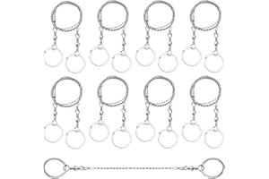 NOVWANG 9 Pcs Wire Survival Saw, Stainless Steel Cable Hand Pocket String Rope for Emergency Camping, PVC Pipe Cutting, Trees & Wood - 28.7 Inch, Silvery