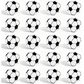 20 Pcs Soccer Beads, Sport Silicone Bead Bulk, Silicone Beads for Pens, Round Focal Bead for Keychain Making, Loose-Beads for Jewelry Making, DIY Craft (15 mm)
