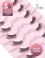 Onlyall Half Eyelashes Thin Black Band 3/4 Natural Look 7 Pairs C19 view 7