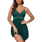 Ababoon Sexy Lingerie Women Lace Modal Sleepwear Chemises V-Neck Full Slip Babydoll Nightgown
