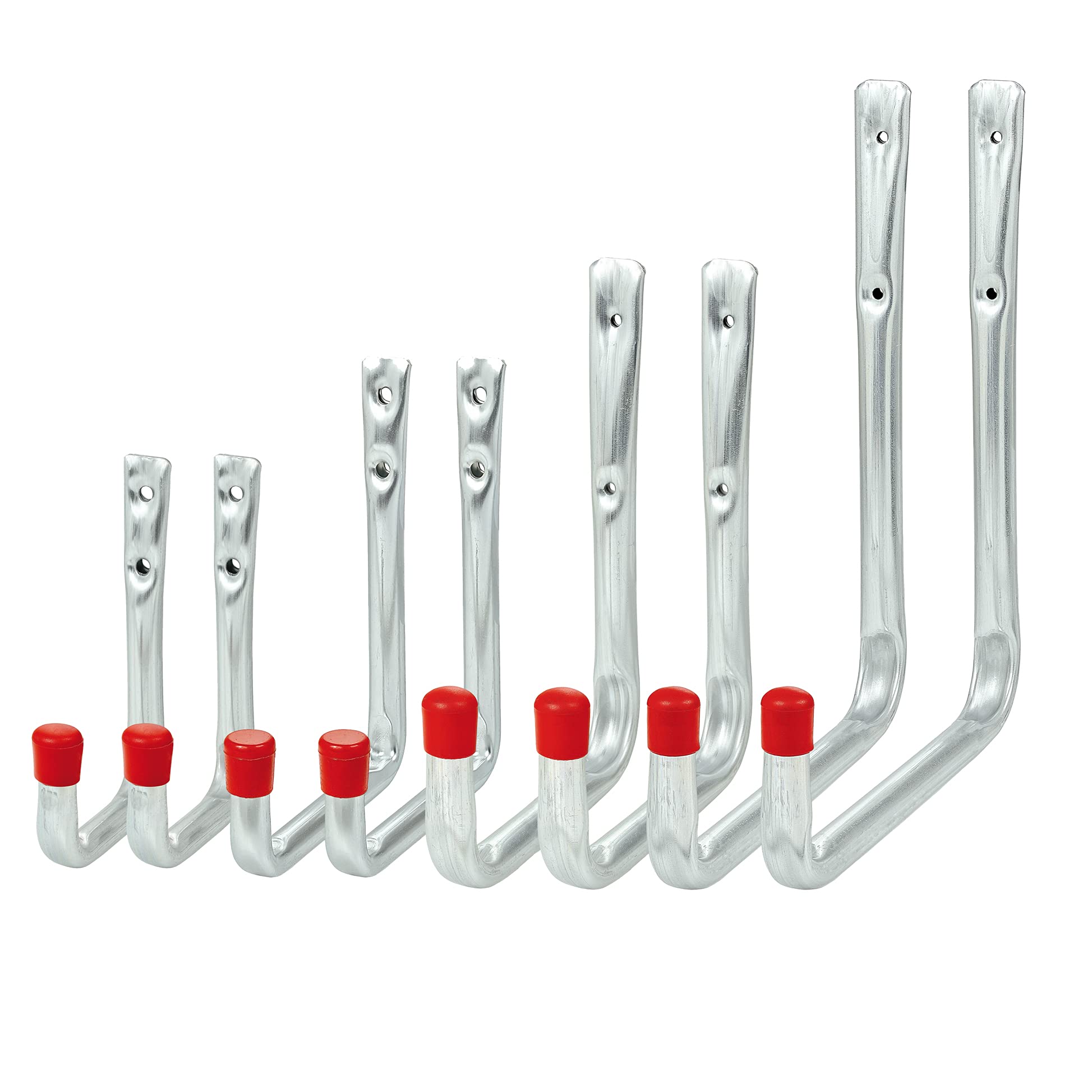 Vormann U-shaped Wall Hooks, Set of 8, 4 Sizes, Made in Germany