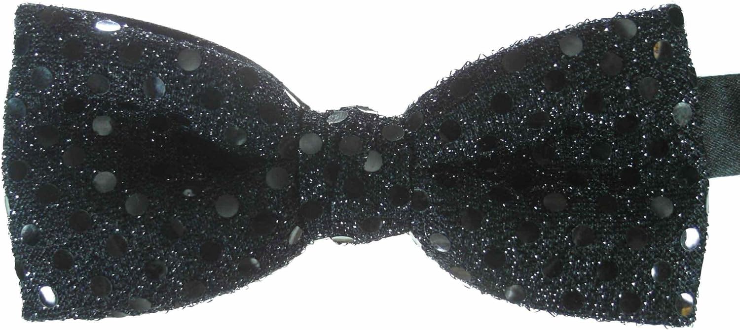 Bow Tie Sequin BlackOne Size at Amazon Men’s Clothing store
