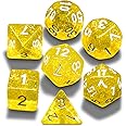 LaoChoes Role Playing Dice Set - for RPG, Dungeons & Dragons, D&D, and Other RPGs, 10-Sided Dice with D20 (Gold)