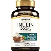 Piping Rock Organic Inulin Capsules 1000 mg | 100 Count | Low Glycemic Index | Soluble Fiber Supplement | Non-GMO, Gluten Free