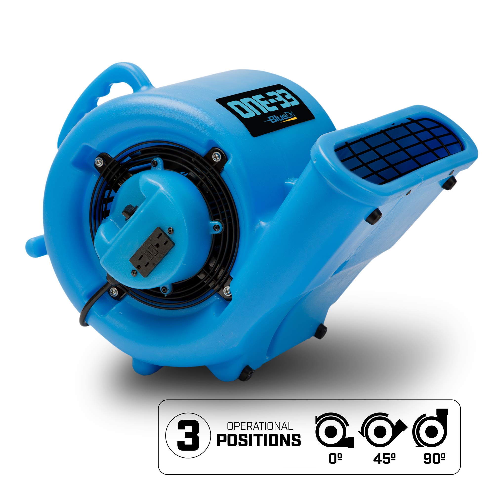 BlueDri One-33 Air Mover, 1/3 HP 2900 CFM Industrial Water Damage Flood Restoration Carpet and Floor Drying Blower Fan