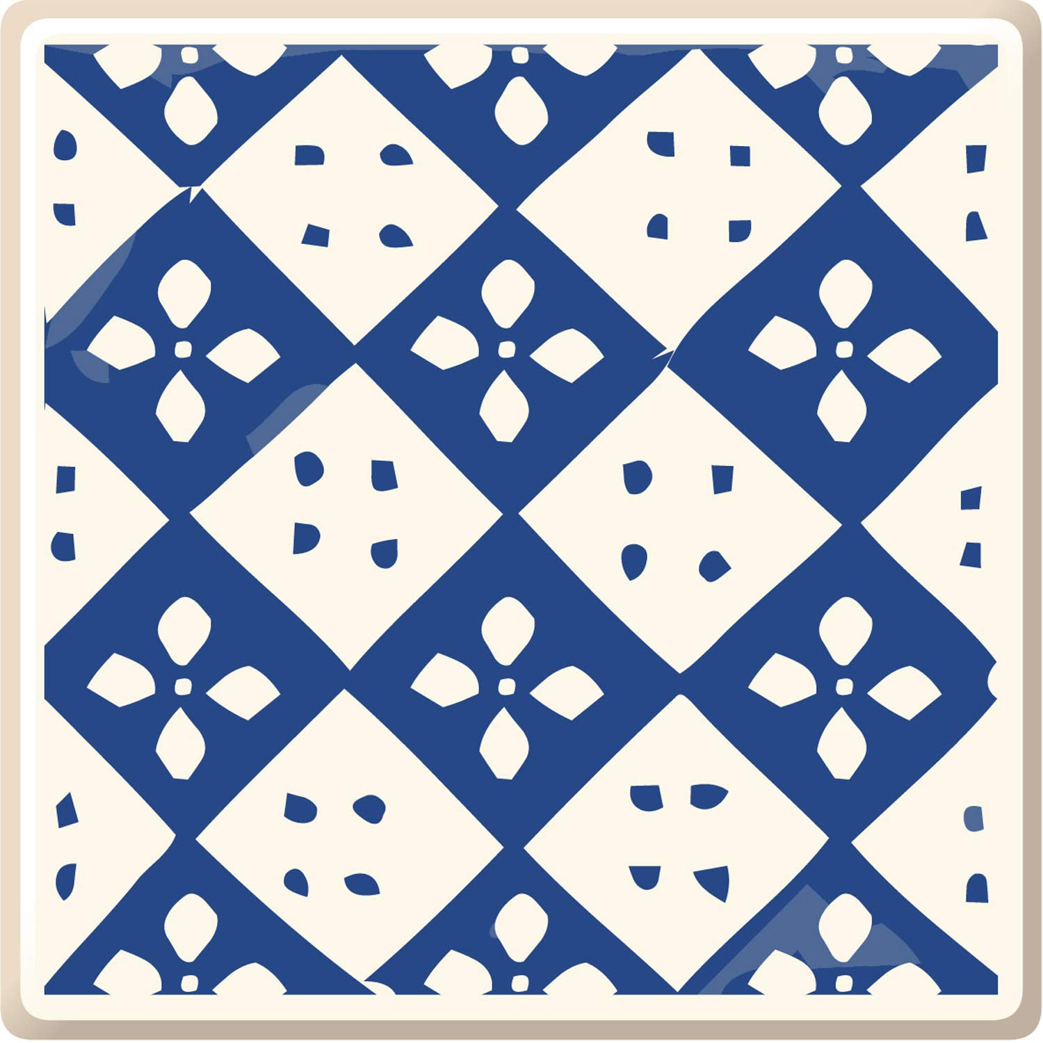 Poromoro Spanish Portuguese Azulejo Style Peel and Stick Backsplash Tile Stickers Set of 16 pcs(3.9_33)