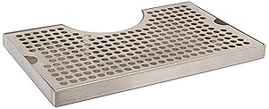 Beer Drip Tray Stainless Surface Mount 3" Column Cut-Out No Drain