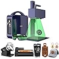 GWEIKE G2 Plus 20W Laser Engraver with Chuck & Roller Rotary, Fiber Laser Engraver Machine,150x150mm Working Area, 15000mm/s Speed Portable Laser Marking Machine for Metal, Jewelry, Leather, Dog Tags