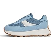 LUCKY STEP Women's Platform Retro Sneakers Classic Trainers Casual Footwear Tennis Running Chunky Lace-up Stylish Walking Shoes