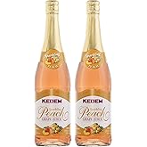 Kedem Sparkling Peach Flavored Grape Juice (2 Pack) No Sugar Added, Non Alcoholic, 25.4 Fluid Ounce
