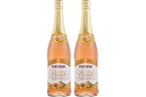 Kedem Sparkling Peach Flavored Grape Juice (2 Pack) No Sugar Added, Non Alcoholic, 25.4 Fluid Ounce