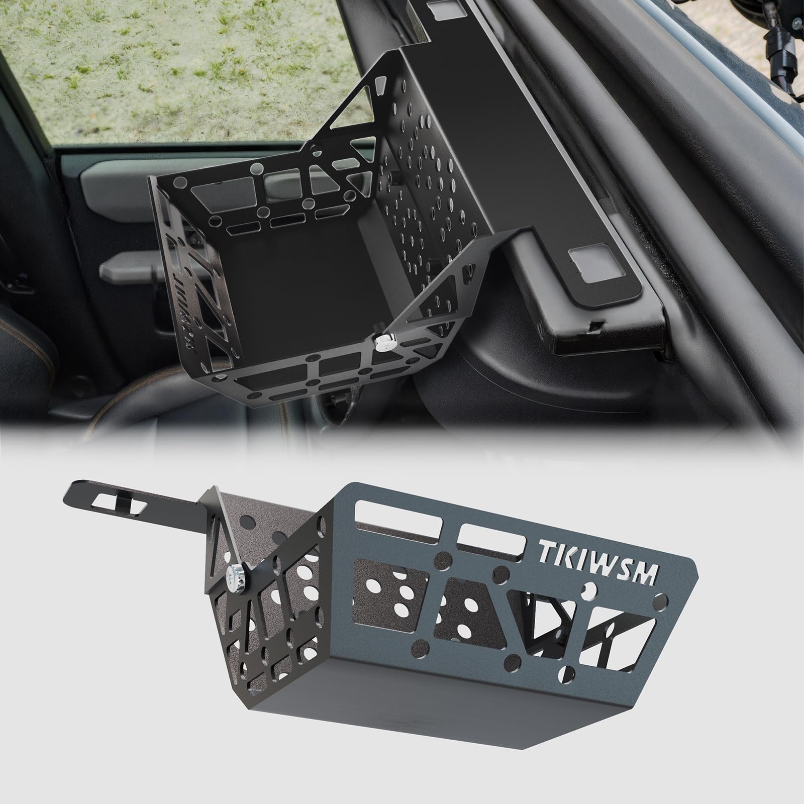 Photo 1 of TKIWSM Tactical Organizer for Ford Bronco Accessories 2025 2021-2024, Overhead Organizer Storage Panel, Premium Manganese Steel Car Roof Control Panel Storage Basket Auto Accessories