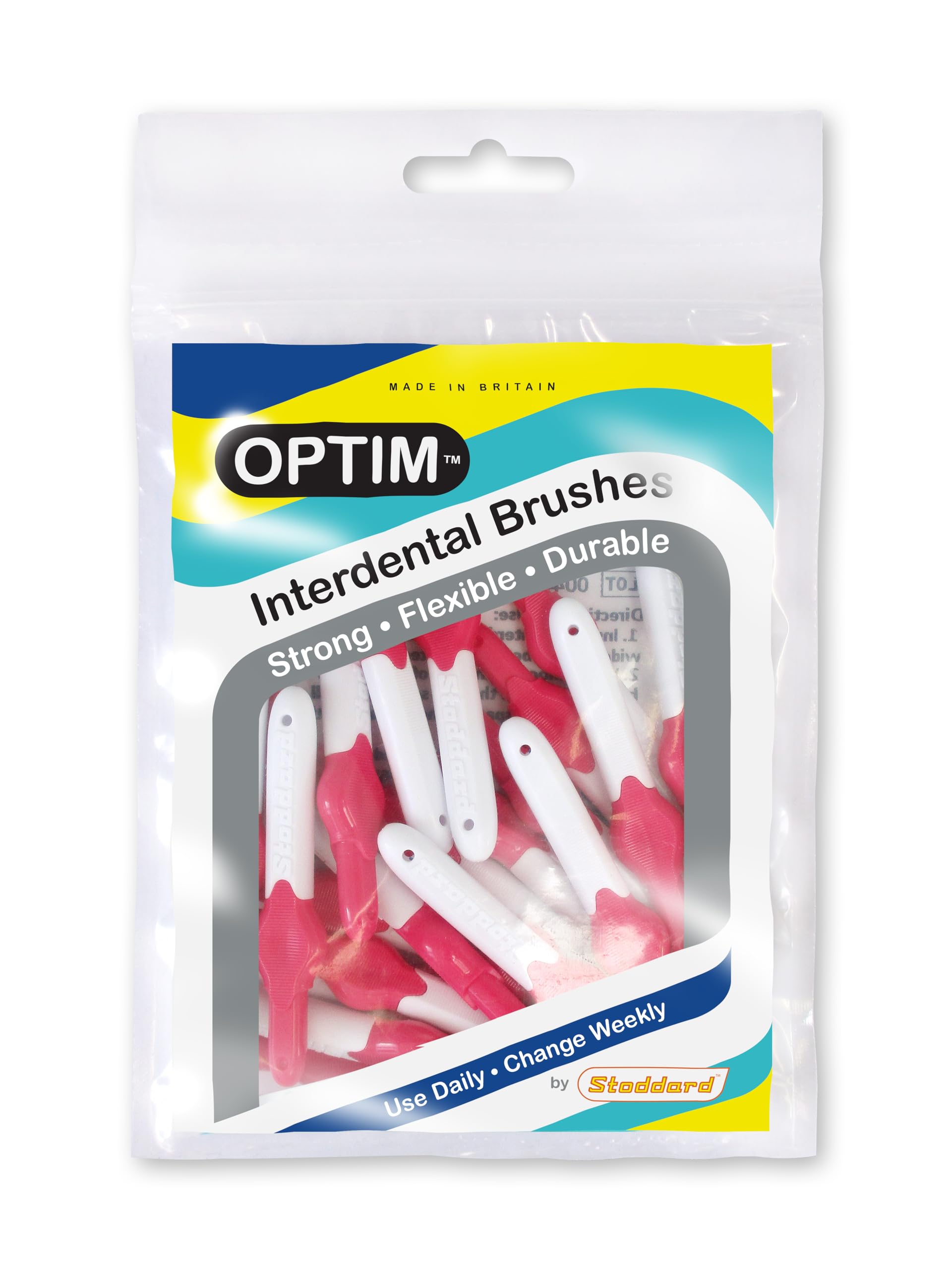 Stoddard 25 Icon Interdental Brushes Value Pack All With Extendable Handles Floss Toothpick Plaque Tartar Removal Oral Hygiene Dental Brush 0.4 Mm Pink