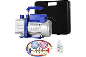 SHZOND Vacuum Pump 4CFM 1/3HP Single Stage Air Vacuum Pump HVAC with A/C Manifold Gauge Set