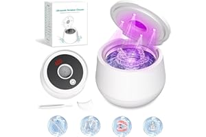 Ultrasonic Retainer Cleaner Machine, 45kHz Retainer Cleaner Machine with Digital Timer & 4 Modes, 200ML Portable Dental Clean