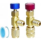 CD2060 CD2080 Refrigerant Charging Valve R22/R410,Hvac Core Depressor Tool for R12 R22 1/4" Male and Female,R410 1/4" and 5/16" Female，hvac valve core removal tool core depressor tool hvac