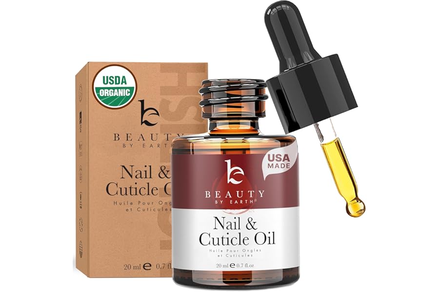 Organic Nail and Cuticle Oil – USA Made Nail Oil for Growth & Strength with Jojoba and Vitamin E, Repair for Damaged Nails & Cuticle Softener made with Natural Ingredients, Nails Care Products