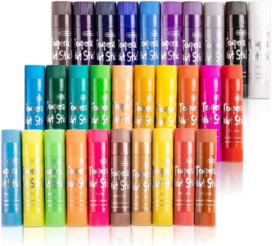 Tempera Paint Sticks, 30 Colors Solid Tempera Paint for Kids, Super