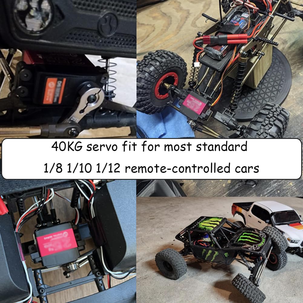 Stemedu 40KG Digital Servo High Speed Servo Motor 45 kg/cm.at (6.8V), Full Metal Gear Servo DS3240 for 1/8 1/10 1/12 Scale RC Boats and Cars (Control Angle 270°, Pack of 2)
