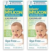 MYLICON Infant &amp; Baby Gas Relief Drops, Dye-Free, 1 Oz (2 Pack) New Syringe | Gentle simethicone drops relieve infant gas &amp; discomfort &middot; Updated syringe, dye-free formula &middot; 2-pack, 1 fl oz each