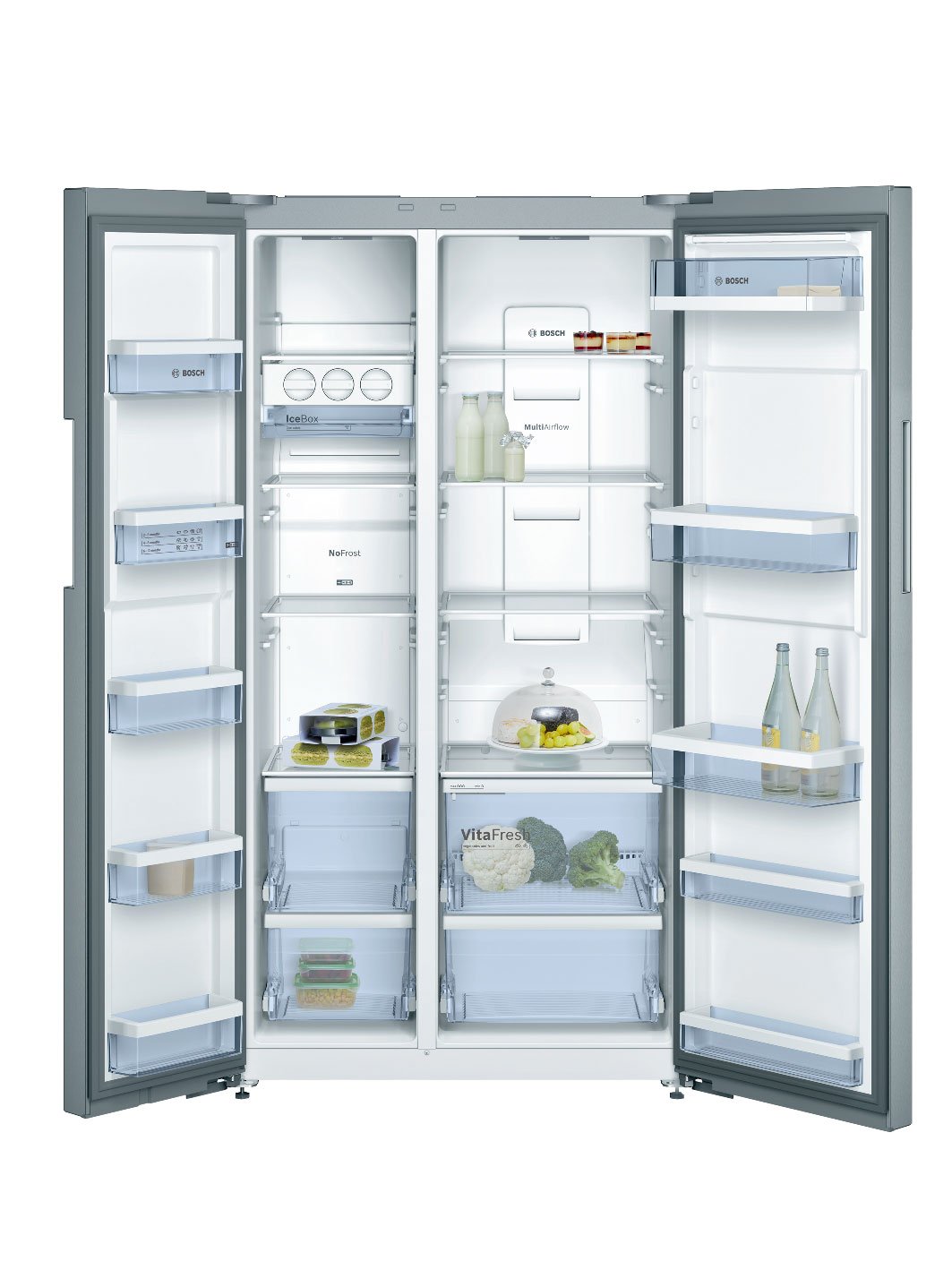 Stainless Steel SidebySide Refrigerator 661 L Frost Free with Inverter Compressor Bosch