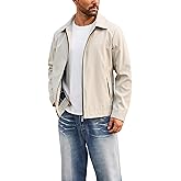 QTE Lightweight Jackets for Men Casual Windbreaker Stylish Light Fall Spring Golf Work Dress Business Coat