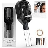 2-in-1 Portable Misting Hair Brush – Manual Press Water Spray, Hair Brush With Water Spray, Wet & Dry Detangling Spray Brush,