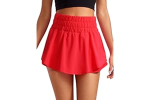 CRZ YOGA Ruffle Skirt Overlay Athletic Shorts for Women - High Waisted Flowy for Workout Running Tennis with Zip Pocket