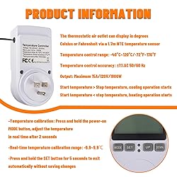 HUAREW 110V Backlit Digital Temperature