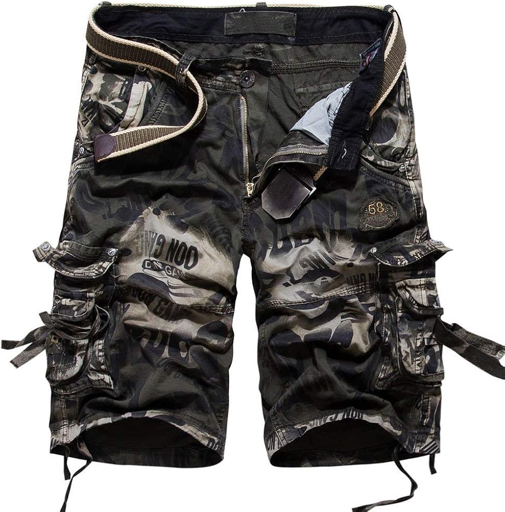 Camo Cargo Shorts Men Bermudas Short Ripped Ripped Destroyed Solid Men