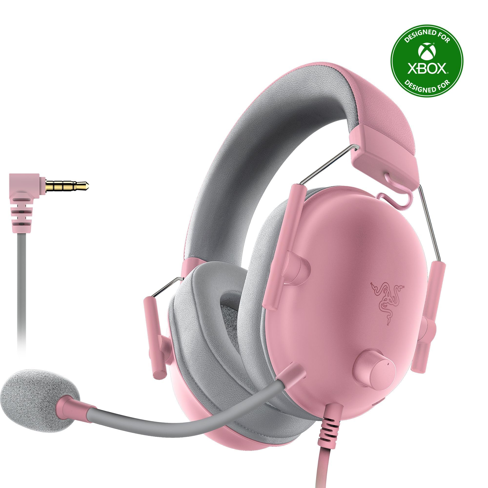 Photo 1 of Razer BlackShark V2 X Xbox Gaming Headset: 50mm Drivers - Cardioid Mic - Lightweight - Comfortable Noise Isolating Earcups - for Xbox Series X, Series S, PS5, PC, Switch via 3.5mm Jack - Quartz Pink