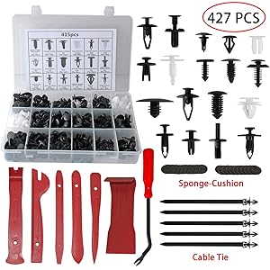 Auto Clips Car Retainer Body Clips Door Bumper Trim Clips Replacement Parts Car Trim Removal Tool Set 6 Pcs with Fastener Remover for Car Dash Radio Door Panel for Ford GM Toyota Honda Chrysler