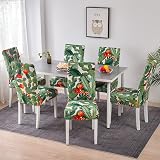 HZDHCLH Chair Covers Slipcovers 6 PCS Stretch Removable Washable Cactus Design view 4