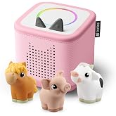 Toniebox 2 My First Farm Bundle for Kids 1+ with Soft and Squeezable Cow, Horse, and Pig - Cloud Pink