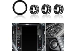 MOCHENT Volume Tune Knob Cover for 2024 2025 Subaru Crosstrek Impreza Accessories 25 Forester 20-25 Legacy Outback 22-23 WRX 24 Ascent Engine Start Stop Button Outer Ring Rearview Mirror Knob Ring (Black)