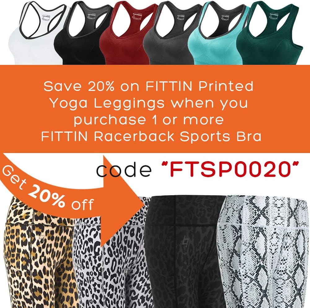 FITTIN Racerback Sports Bras for Women- Padded Seamless High Impact Support for Yoga Gym Workout Fitness at  Women’s Clothing store