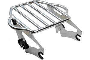 NOVALLA Detachable Stealth Luggage Rack Compatible for Harley Touring Street Glide Road King Electra Glide 2009-later (King Size-Chrome)