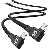 Right Angle USB C 3.2 Gen 2x2 Cable 1FT 2Pack, Flexible 240W PD 20Gbps Short USBC to USBC High Speed Data Cable 90 Degree, 5K/4K Video Type-C Monitor Cord, for iPhone 17 16, MacBook, Dock, SSD