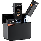 COMICA Vimo C3 Wireless Lavalier Microphone - Noise Cancelling, Mute, Gain Adjust, Wireless Mic for iPhone, DSLR Camera, Android Smartphone, Camcorder Interviews, Vlogging, and Video Recording